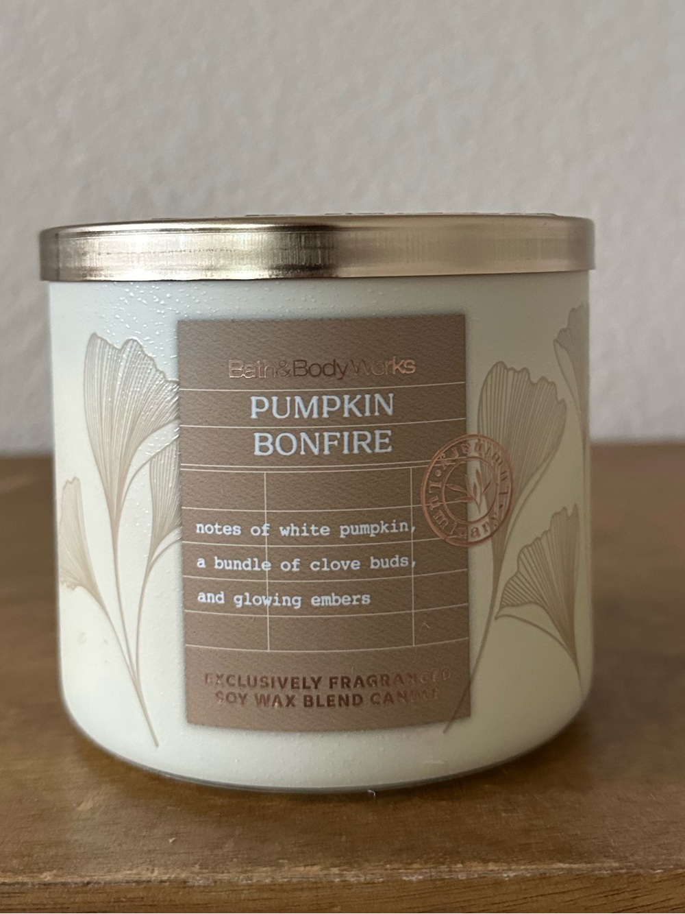 NEW Bath & Body Works PUMPKIN BONFIRE 3 wick candle NEW